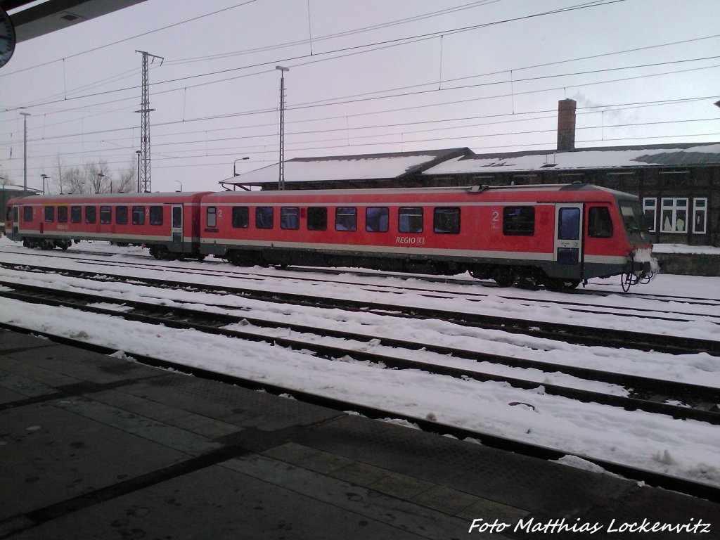 BR 628.2 kurz vor Der Bereitstellung als RE5 mit Ziel Neustrelitz Hbf im Bahnhof Stralsund Hbf am 21.3.13
