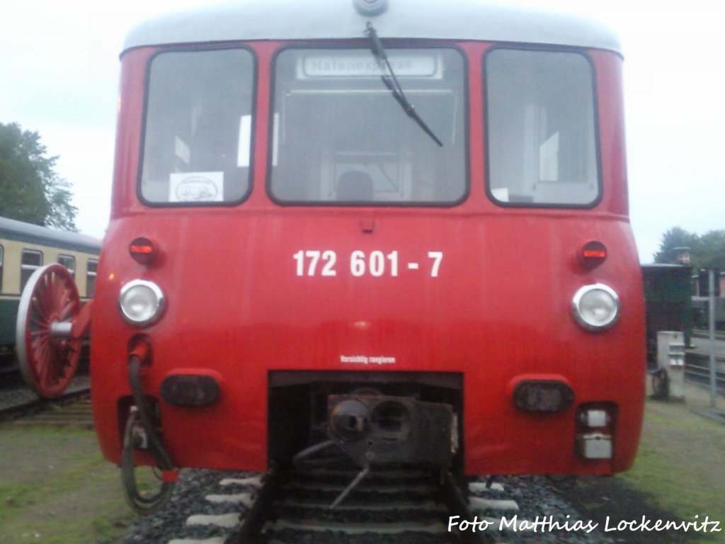 Neustrelitzer Ferkeltaxen-steuerwagenfront 172 601-7 in Putbus am 22.8.11