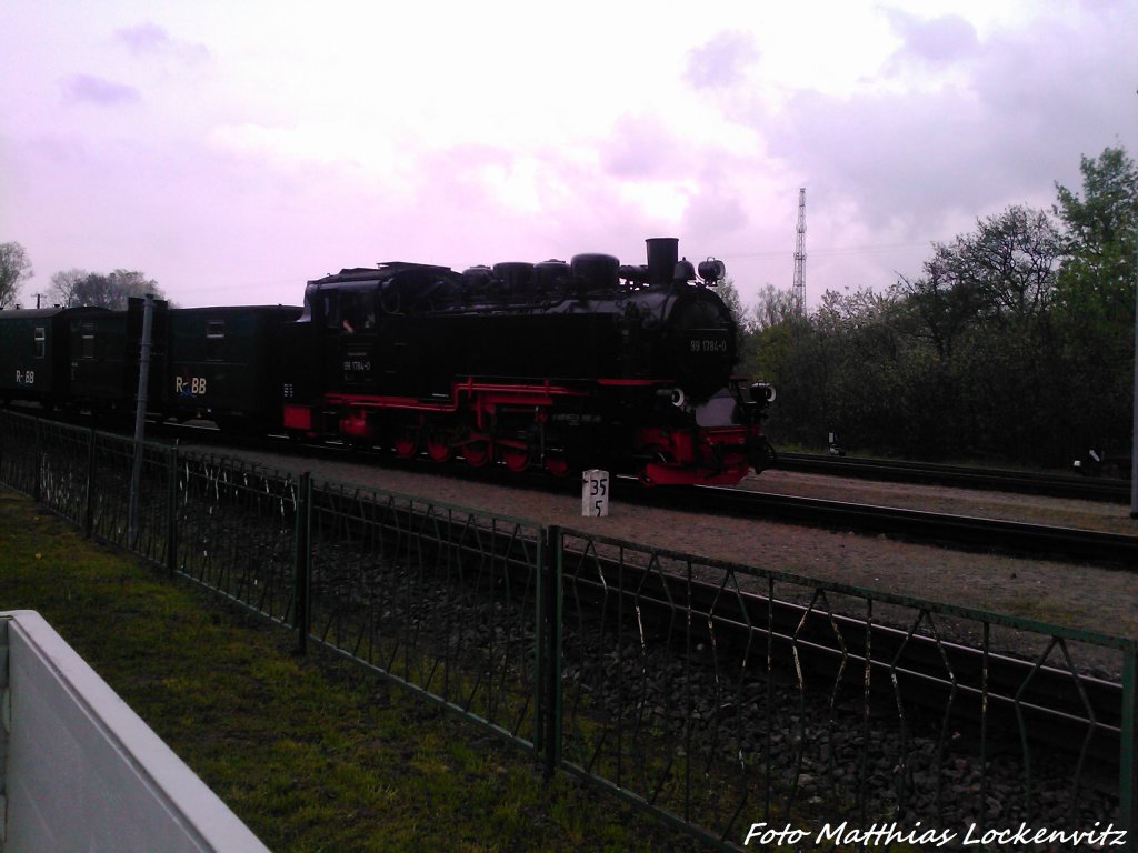 RBB 99 1784 bei der Einfahrt in Putbus am 10.5.13