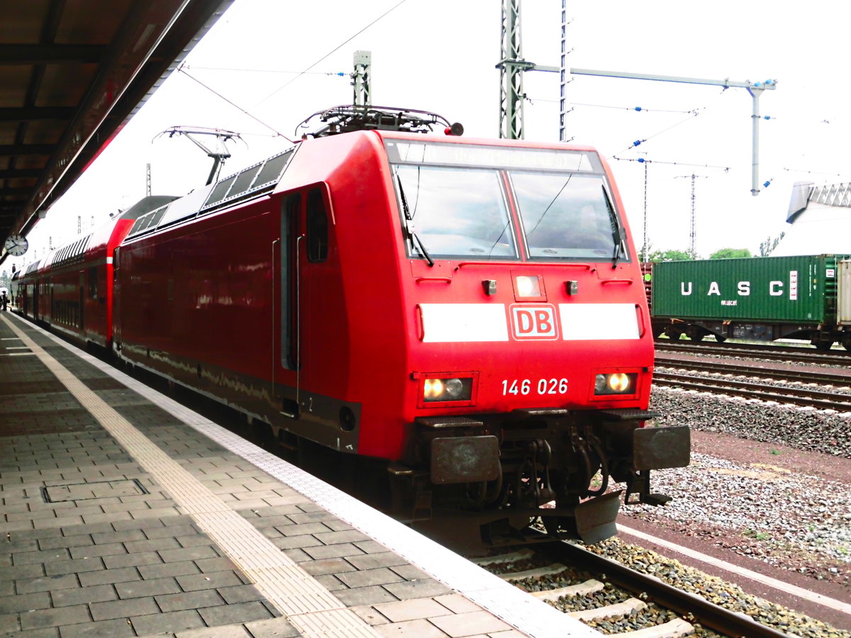 146 026 im Bahnhof Magdeburg Hbf am 1.6.18
