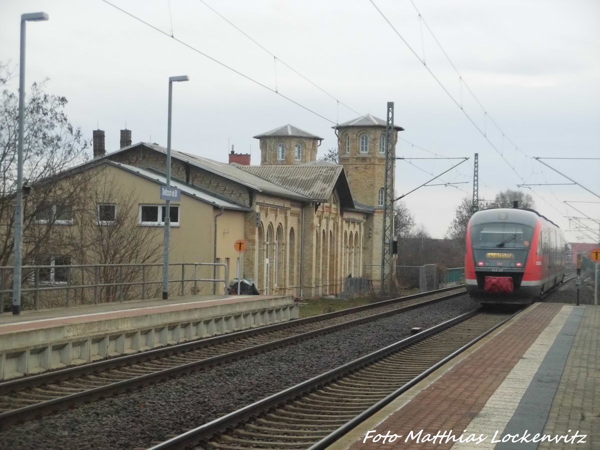642 137 / 637 verlsst den Bahnhof Delitzsch ob Bf in Richtung Eilenburg am 3.3.16