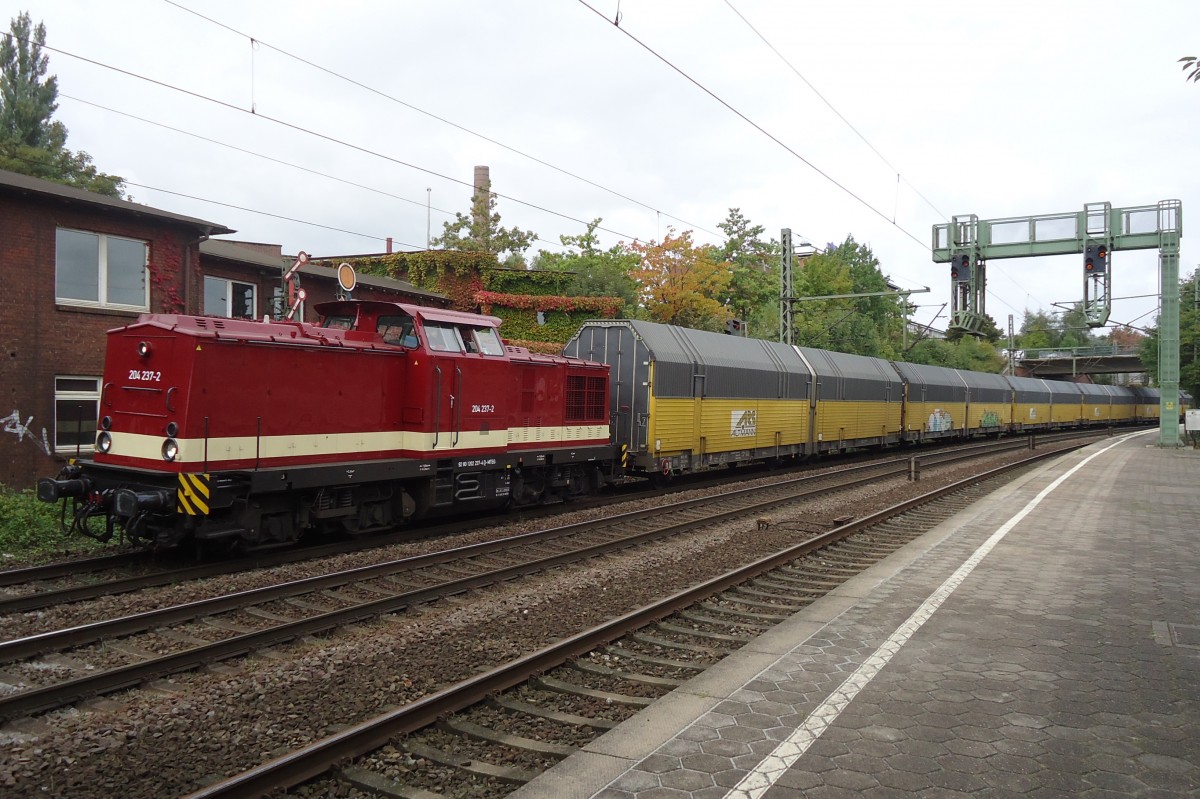 Am 25 September 2014 durchfahrt 204 237 Hamburg-Harburg.