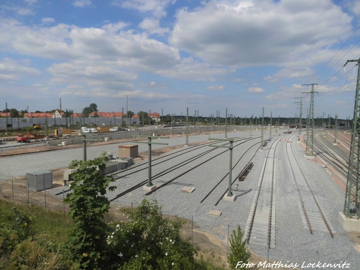 Blick auf den neuen Gterbahnhof Halle (Saale) am 10.6.15
