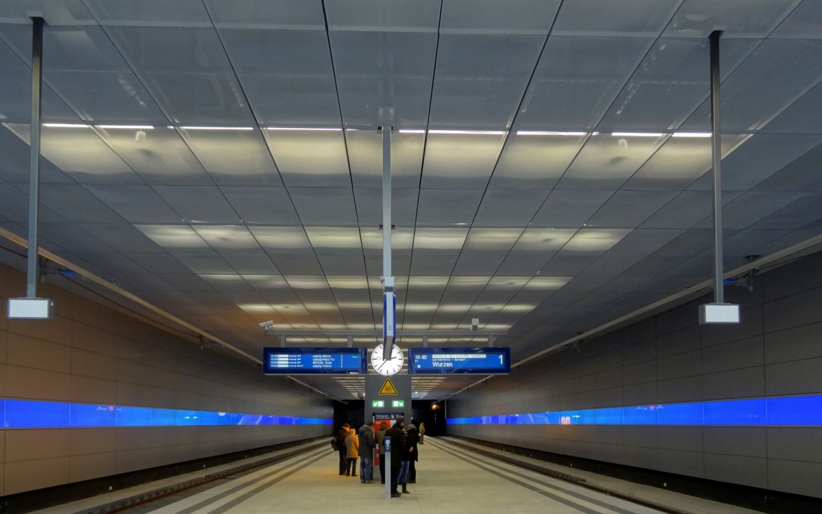 Blick in die S-Bahn Station Leipzig Bayerischer Bahnhof.
Aufgenommen im Dezember 2013.