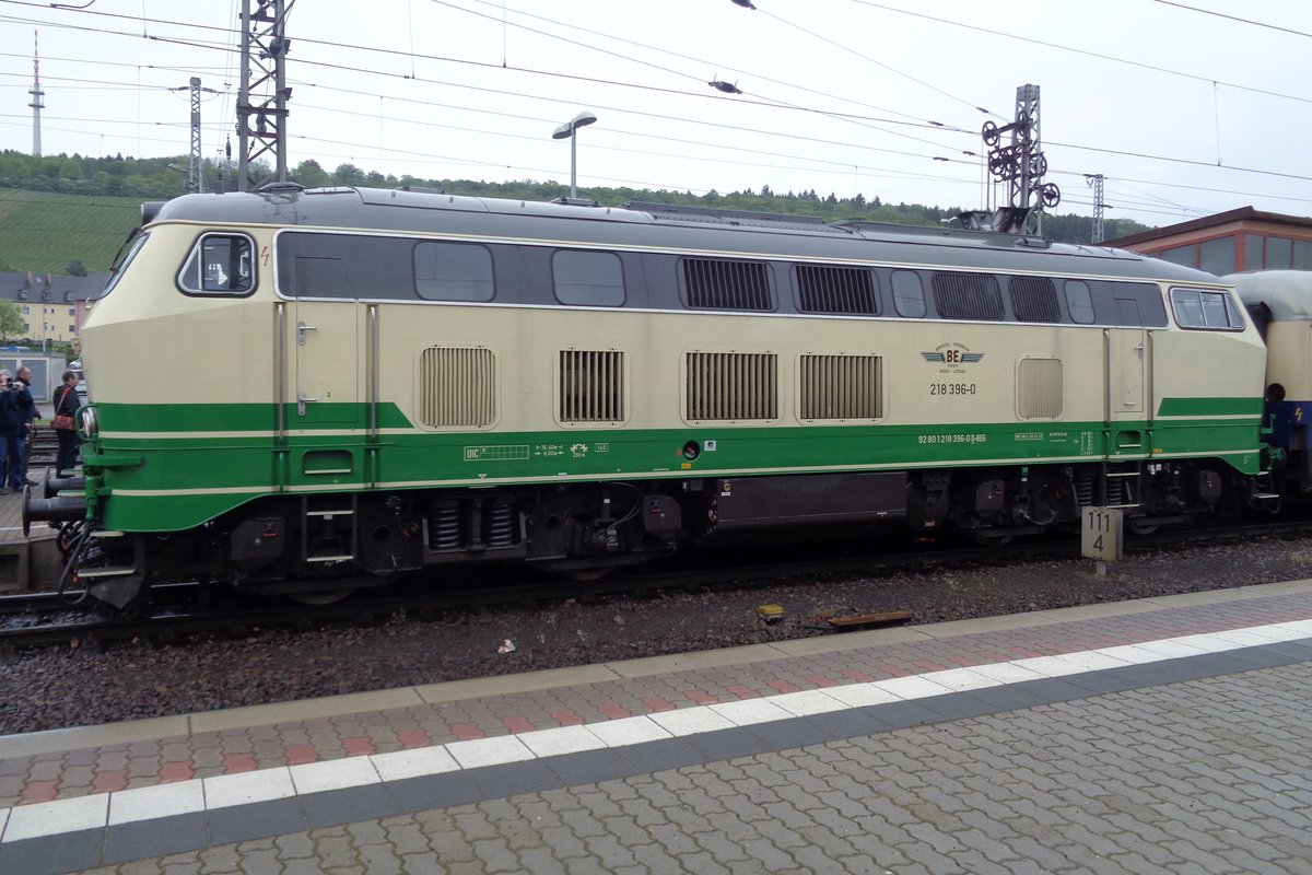 BrohltalBahn 218 396 steht am 28 April 2018 in Trier.