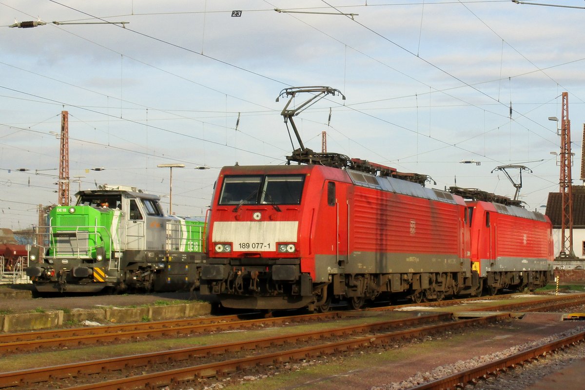 DB 189 077 wartet am 29 Mrz 2017 auf neue Angaben in Dillingen.