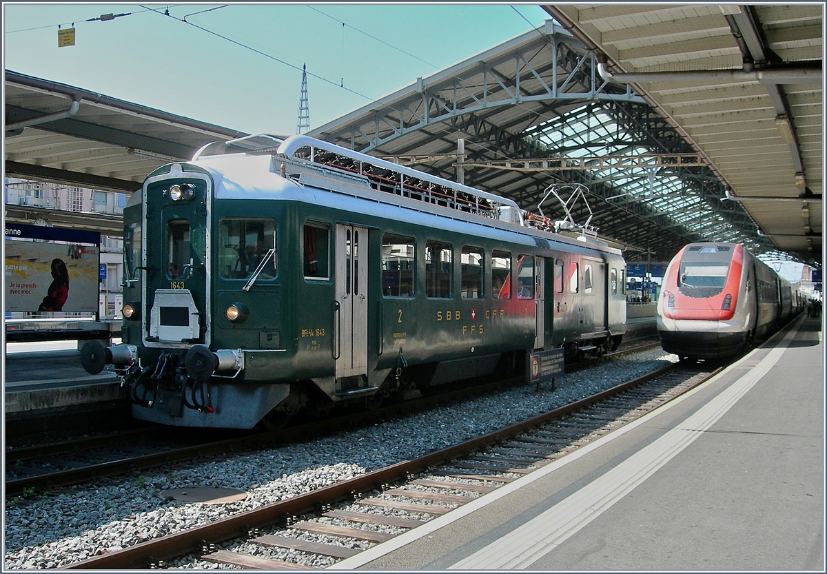 Der SBB BDe 4/4 1643 auf Extrafahrt beim Halt in Lausanne.
8. April 2017