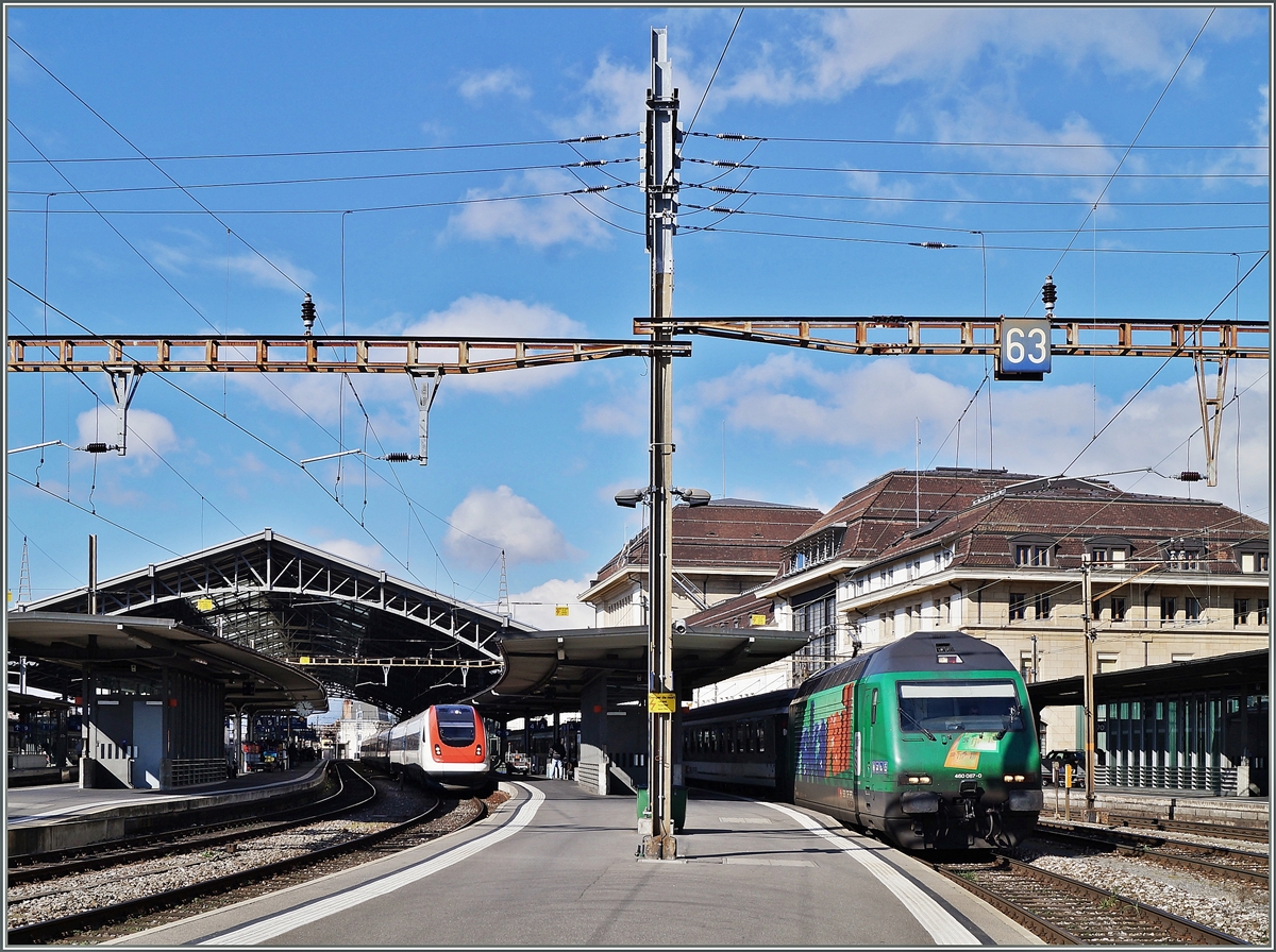 Die SBB Re 460 087-0  RekaRail  in Lausanne.
2. März 2014