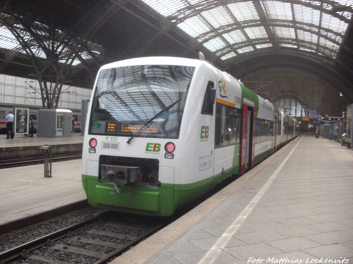 EB VT 335 mit ziel Saalfeld (Saale) im Bahnhof Leipzig Hbf am 8.9.14