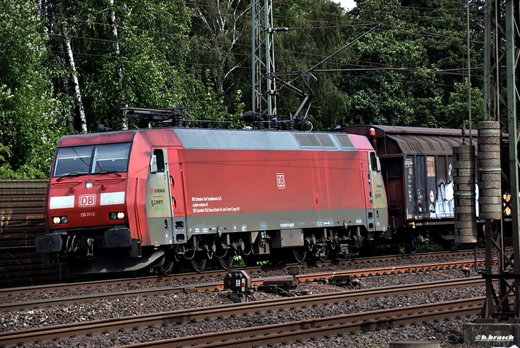 EG 3113 fuhr mit einen gemischten güterzug durch hh-harburg,09.07.16