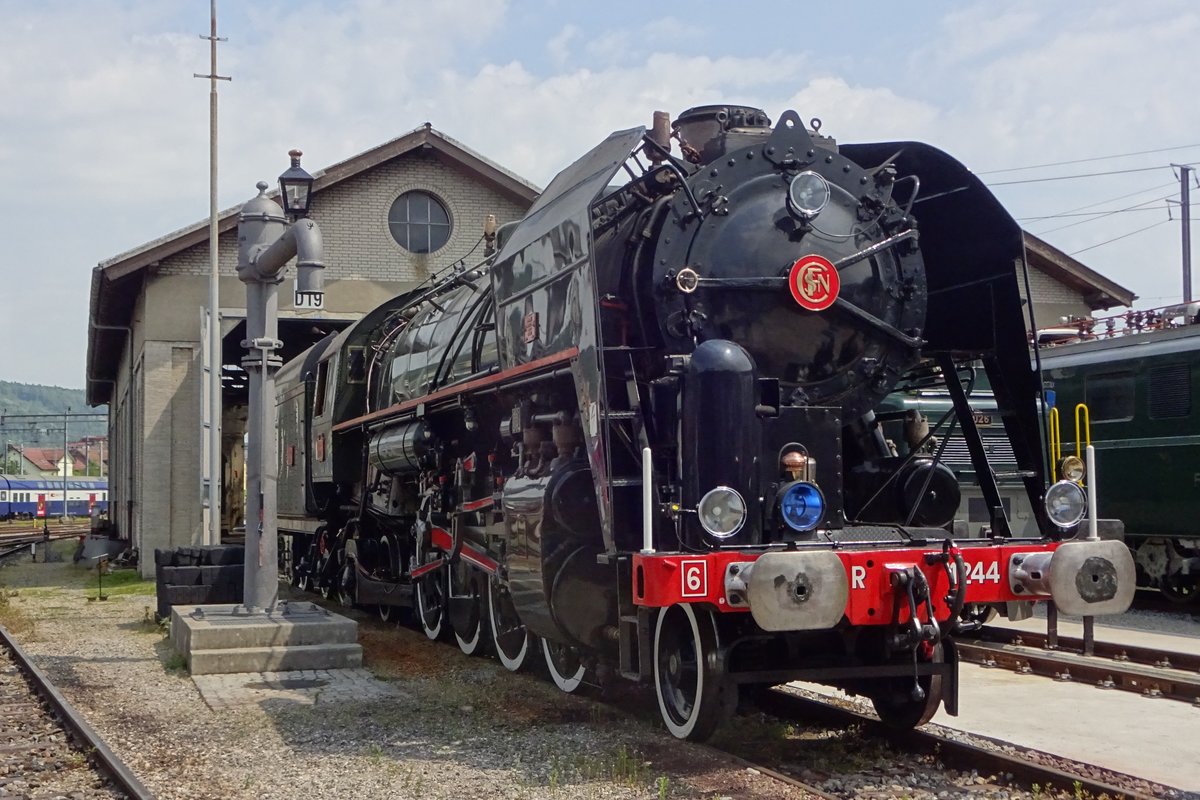 Ein Fransösischer Dampflok in Deutsschsprachich Schweiz: 141 R 1244 in Brugg AG am 26 Mai 2019. 