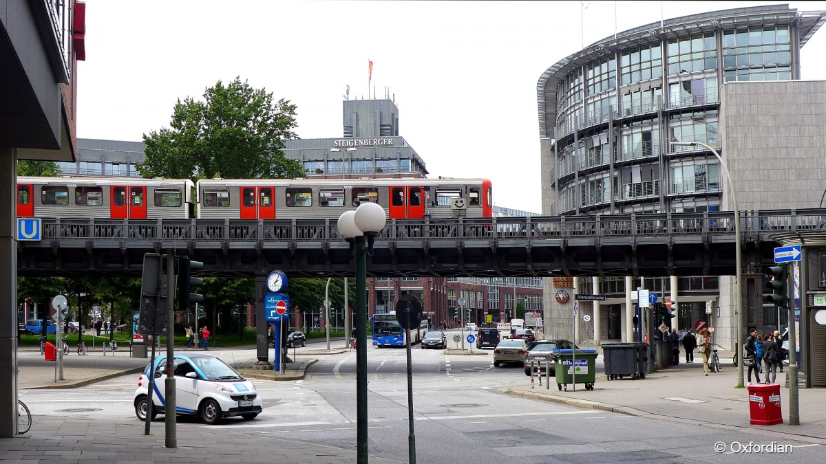 Hamburger Hochbahn, Viadukt am Großen Burstah.