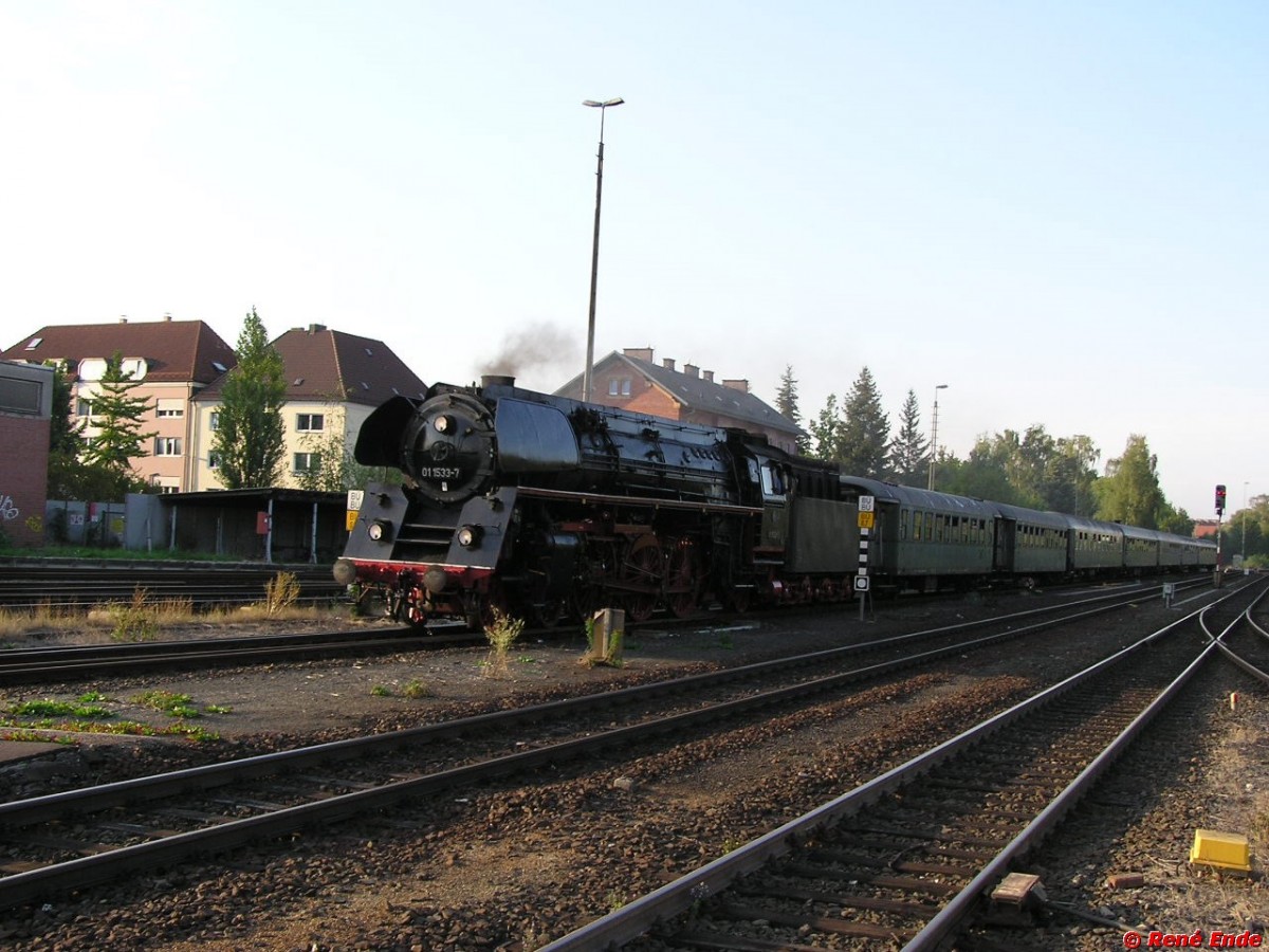 Landkreissonderzug mit 01 533 von Linz/sterreich nach Cheb/Tschechien am 07.09.2013.