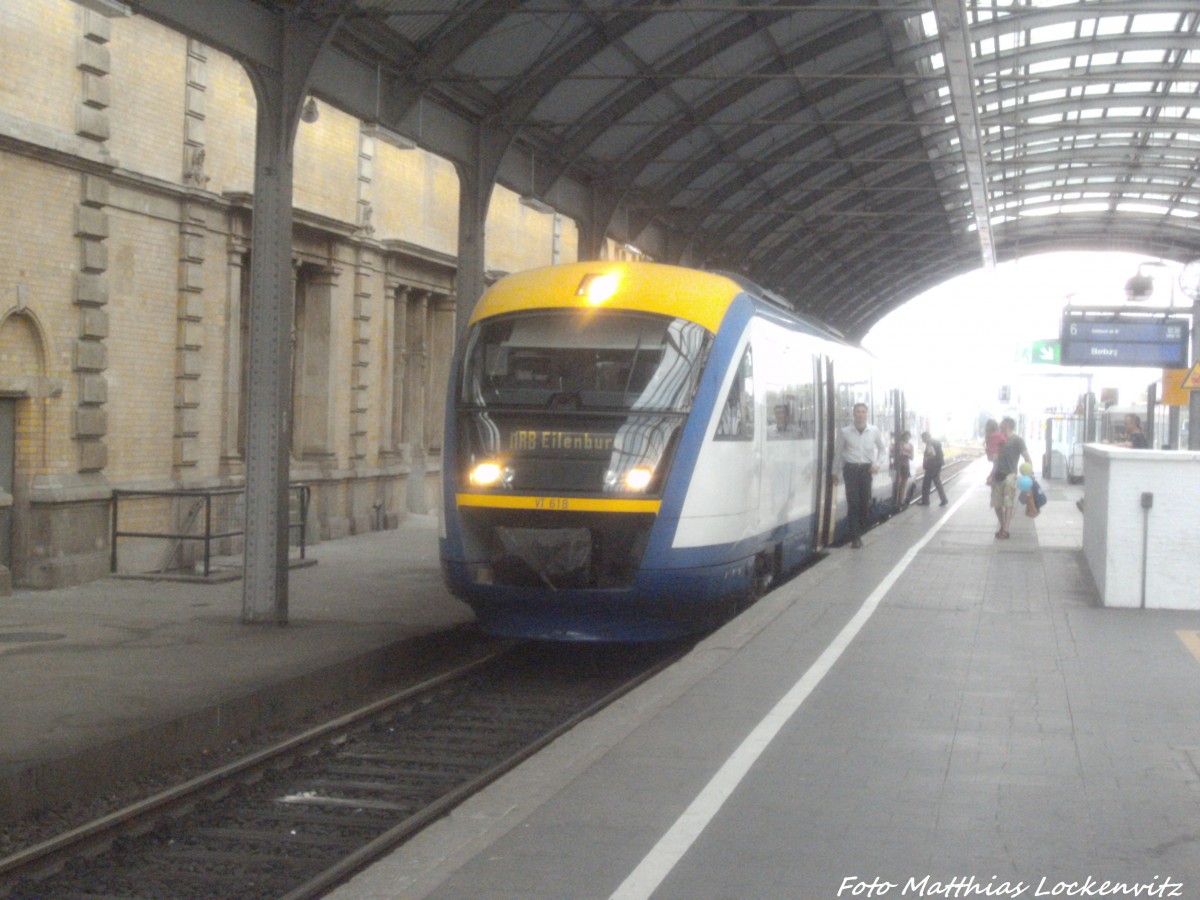 MRB VT 614 mit ziel Eilenburg im Bahnhof Halle (Saale) Hbf am 7.9.14