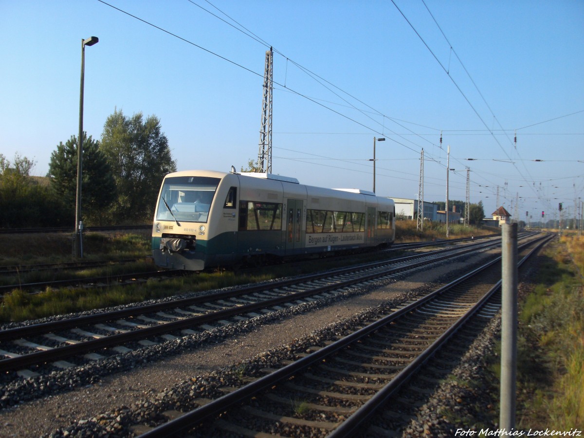 PRESS 650 032-4 als PRE 81254 bei der Einfahrt in den Bahnhof Bergen auf Rgen am 10.9.13