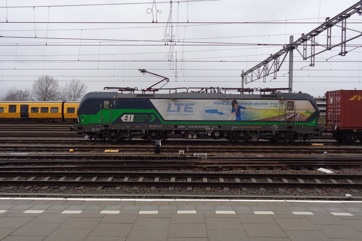 Seitenblick auf LTE 193 263 in Nijmegen am 28 Jnner 2019.