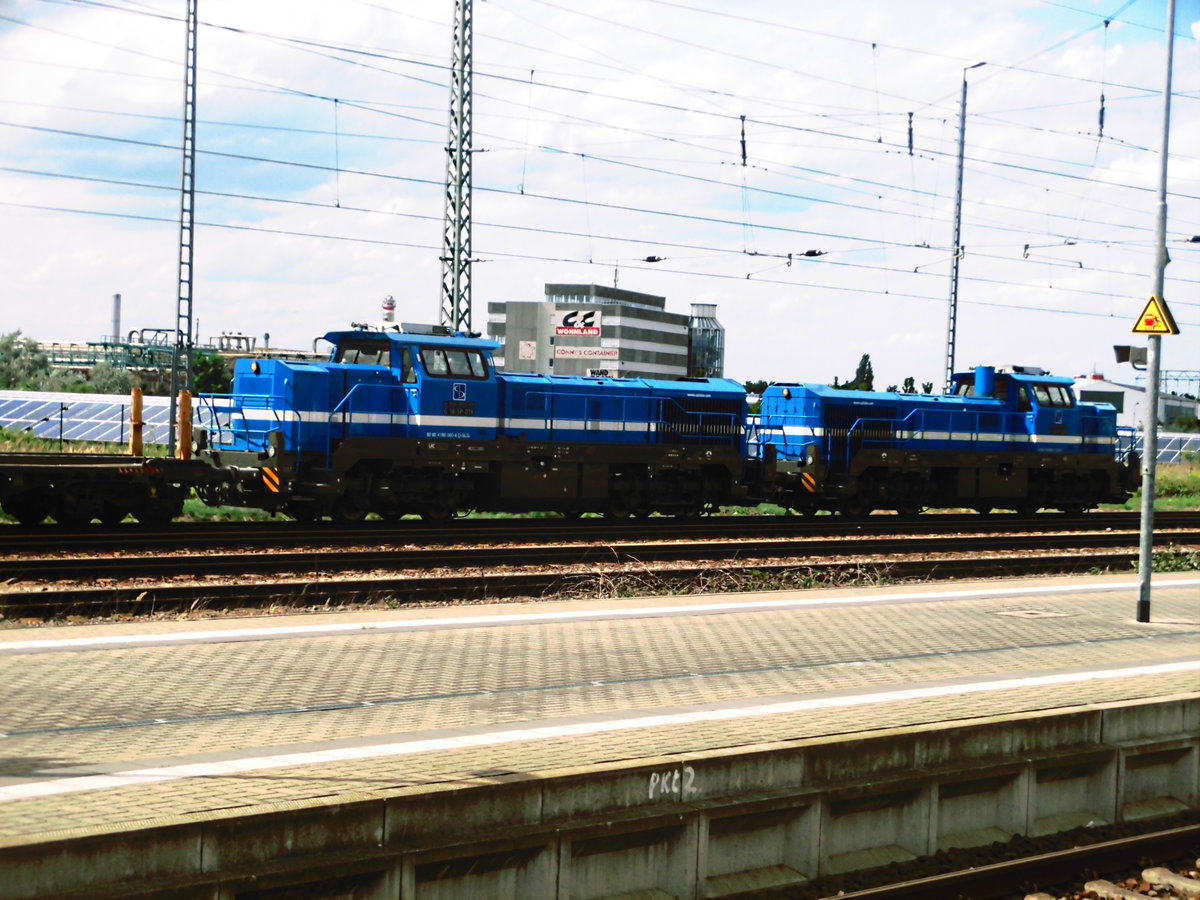 Spitzke Lokomotiven abgestellt in Bitterfeld am 31.7.17