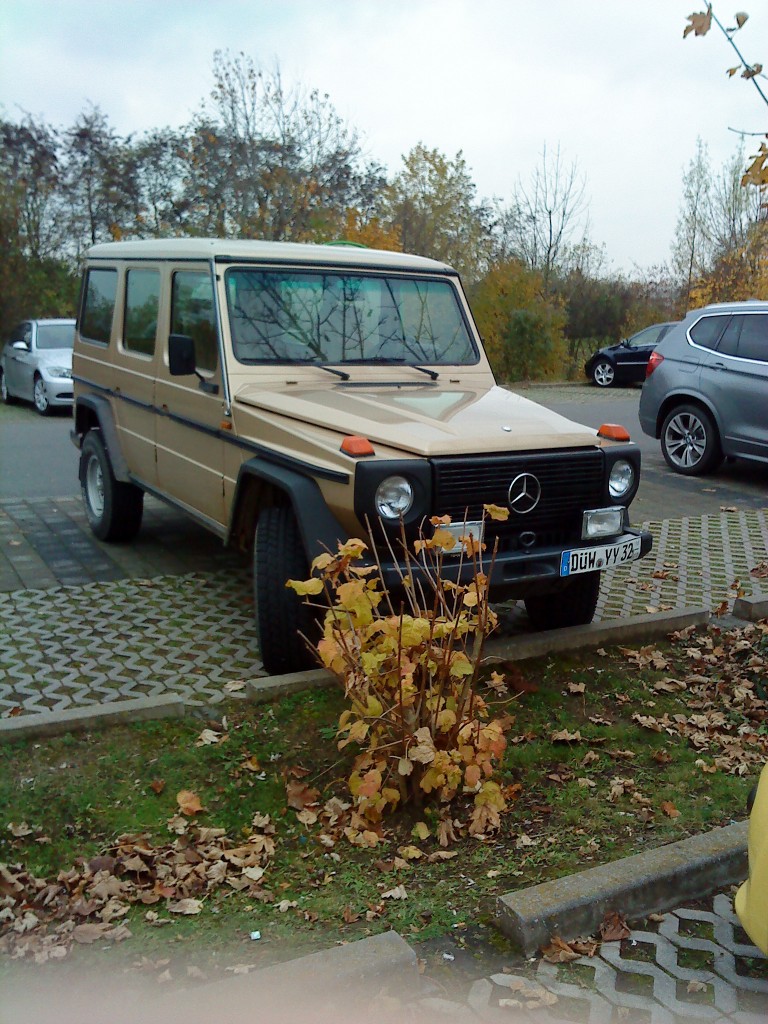SUV Mercedes-Benz G-Klasse auf dem Parkplatz am KKH Grnstadt am 25.11.2013