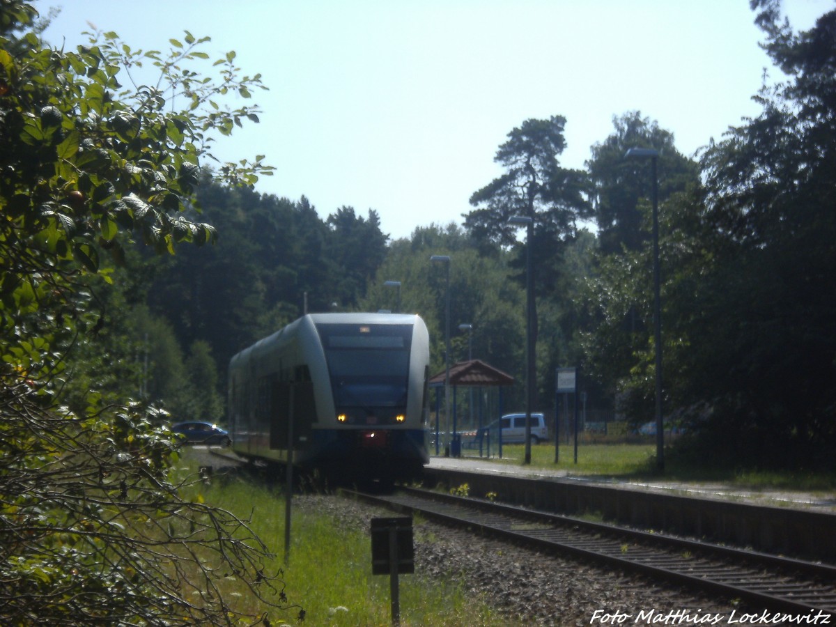UBB GTW 2/6 mit ziel Peenemnde im Bahnhof Trassenmoor am 26.7.14