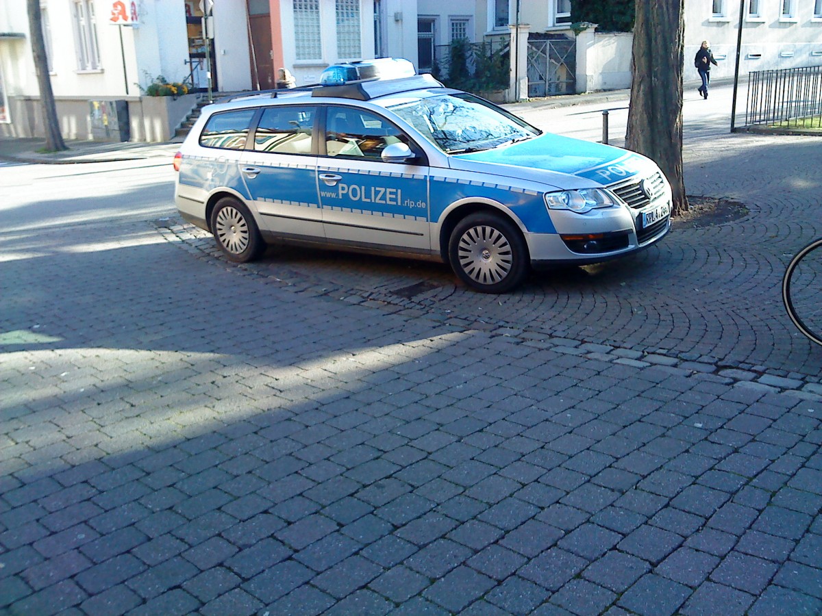 VW Passat Kombi als Streifenwagen der Polizei Bad Drkheim in Bad Drkheim am 26.11.2013