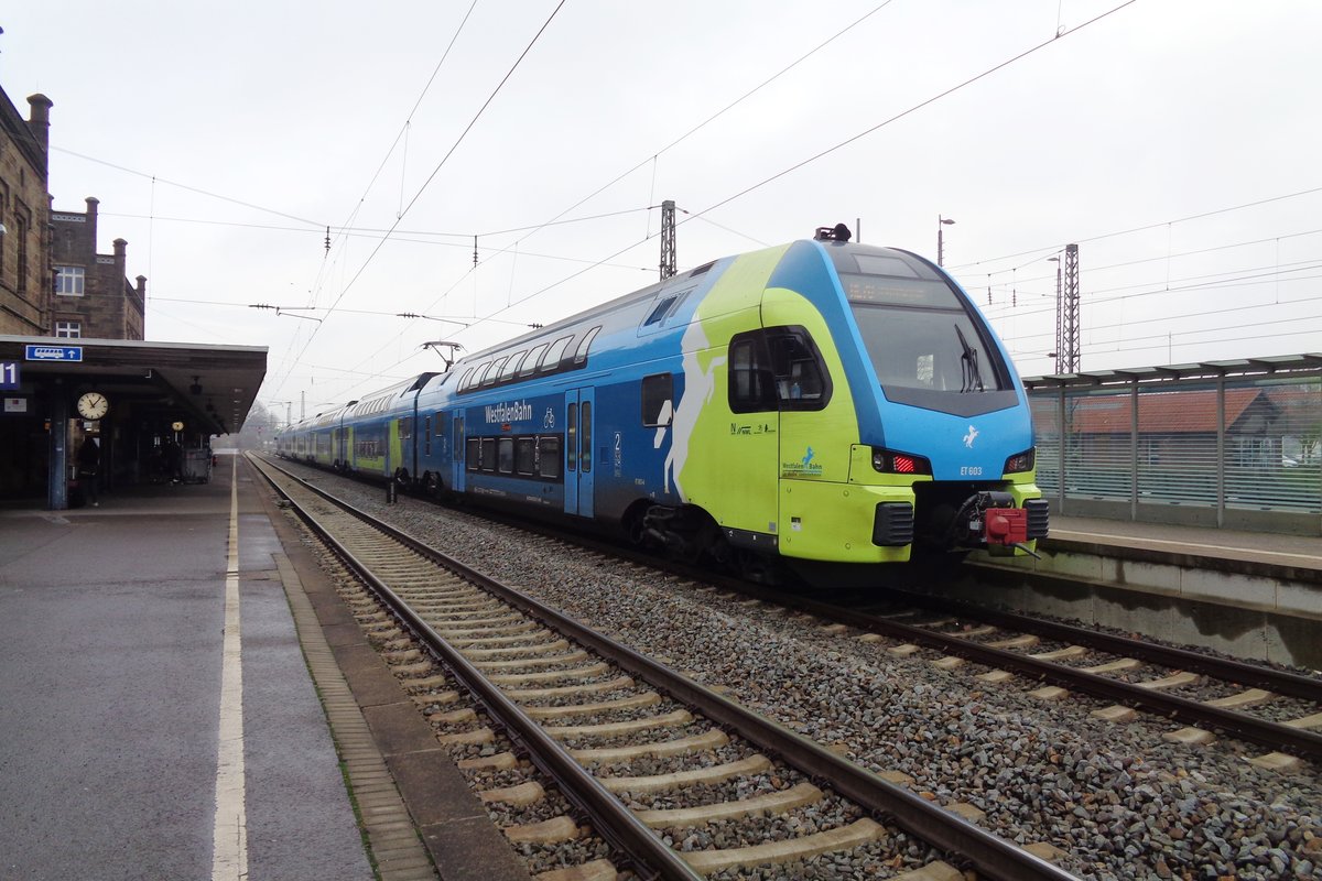 Westfalenbahn ET6-03 steht am 29 Dezember 2018 in Minden (Westfalen). 
