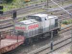 STRABAG/443661/203-166-der-strabag-bei-gleisbauarbeiten 203 166 der STRABAG bei Gleisbauarbeiten in Halle (Saale) am 10.6.15