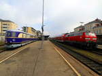 SVT 137 234 und 218 409 im Bahnhof Friedrichshafen Stadt am 19.4.17