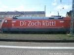 101 114-7 mit  D´r Zoch ktt  Werbung im Bahnhof Halle (Saale) Hbf am 14.5.15