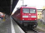 112 190 standte als RE3 mit ziel Elsterwerda im Bahnhof Stralsund Hbf am 16.3.14