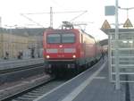 112 157 als RE18 mit ziel Jena-Gschwitz im Bahnhof Halle (Saale) Hbf am 16.2.19