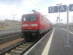 112 164 als RE18 mit ziel Jena-Gschwitz im Bahnhof Halle (Saale) Hbf am 1.3.19