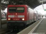 114 002 steht als RE20 mit ziel Magdeburg Hbf im Bahnhof Halle (S) Hbf zur abfahrt bereit am 11.5.15