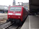 120 201-9 im Bahnhof Hamburg Hbf & eine Std spter fuhr der zug als RE1 nach Rostock Hbf zurck am 31.8.13
