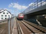 120 501 mit dem Messzug beim durchfahren des Bahnhofs Halle-Ammendorf am 13.5.15