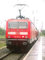143 034 im Bahnhof Halle-Nietleben am 17.7.17