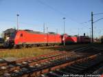 145 XXX, 155 XXX und eine weitere Lok abgestellt in Wismar am 8.11.15