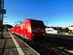 146 028 verlsst als RE30 mit ziel Magdeburg Hbf den Bahnhof Halle/Saale Hbf am 26.7.18