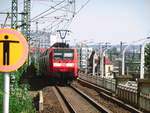 BR 146/627294/146-007-der-s-bahn-als-s1 146 007 der S-Bahn als S1 mit ziel Meißen Triebischtal kurz hinter den Bahnhof Dresden-Mitte am 5.9.18