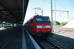 146 009 als RB40 mit ziel Braunschweig Hbf im Bahnhof Magdeburg Hbf am 31.7.20