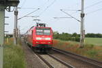 146 024 mit dem RE30 mit ziel Magdeburg Hbf bei der Einfahrt in Zberitz am 9.6.21