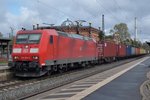 KLV mit 185 179 durchfahrt am grauen 28 April 2016 Uelzen.