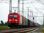 BR 185/515702/185-283-9-mit-einem-gueterzug-aus 185 283-9 mit einem Güterzug aus Leipzig kommend in der Güterumfahrung in Halle (Saale) am 28.7.16