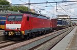 BR 189/511666/klv-mit-189-040-durcheilt-am KLV mit 189 040 durcheilt am 16 Juli 2016 Dordrecht Centraal.
