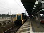 295 095 mit dem SVT 137 234 beim kurzen zwischenhalt im Bahnhof Lutherstadt Wittenberg am 8.10.16