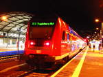 Steuerwagen mit ziel Magdeburg Hbf im Bahnhof Halle/Saale Hbf am 28.1.18