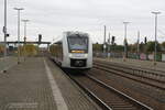 abellio-rail-mitteldeutschland/761437/1648-406906-als-rb36-mit-ziel 1648 406/906 als RB36 mit Ziel Magdeburg Hbf bei der Einfahrt in den Bahnhof Oebisfelde am 6.11.21
