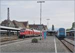 Eine DB 245 und eine ALEX 223 warten in Lindau auf ihre Abfahrten nach Laupheim West bzw. Mnchen. 
22. Sept. 2018