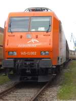 Arcelor 145-CL 002 abgestellt im Stralsunder Stadthafen (Bei der Getreide AG) am 8.10.13