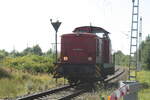 Baltic Port Rail Mukran/751493/346-975-ex-breitspurlok-347-975 346 975 (ex Breitspurlok 347 975) bei Rangierarbeiten in Mukran am 30.7.21