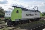Am 16 September 2016 lauft CapTrain 185 532 um in Krefeld.